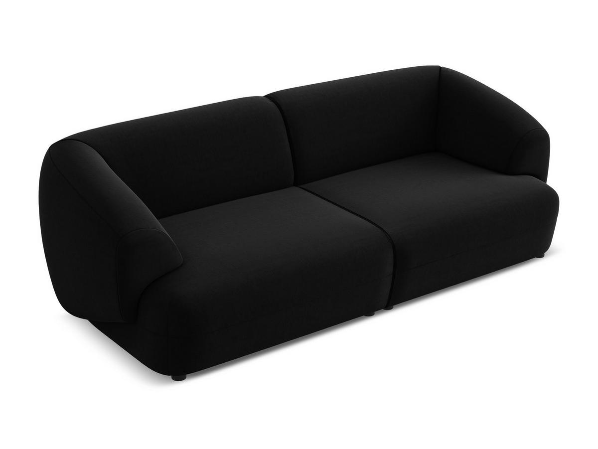 4-SITZER-SOFA Samt Stoff Schwarz - Schwarz, Kunststoff/Textil (232/81/98cm) - Makamii