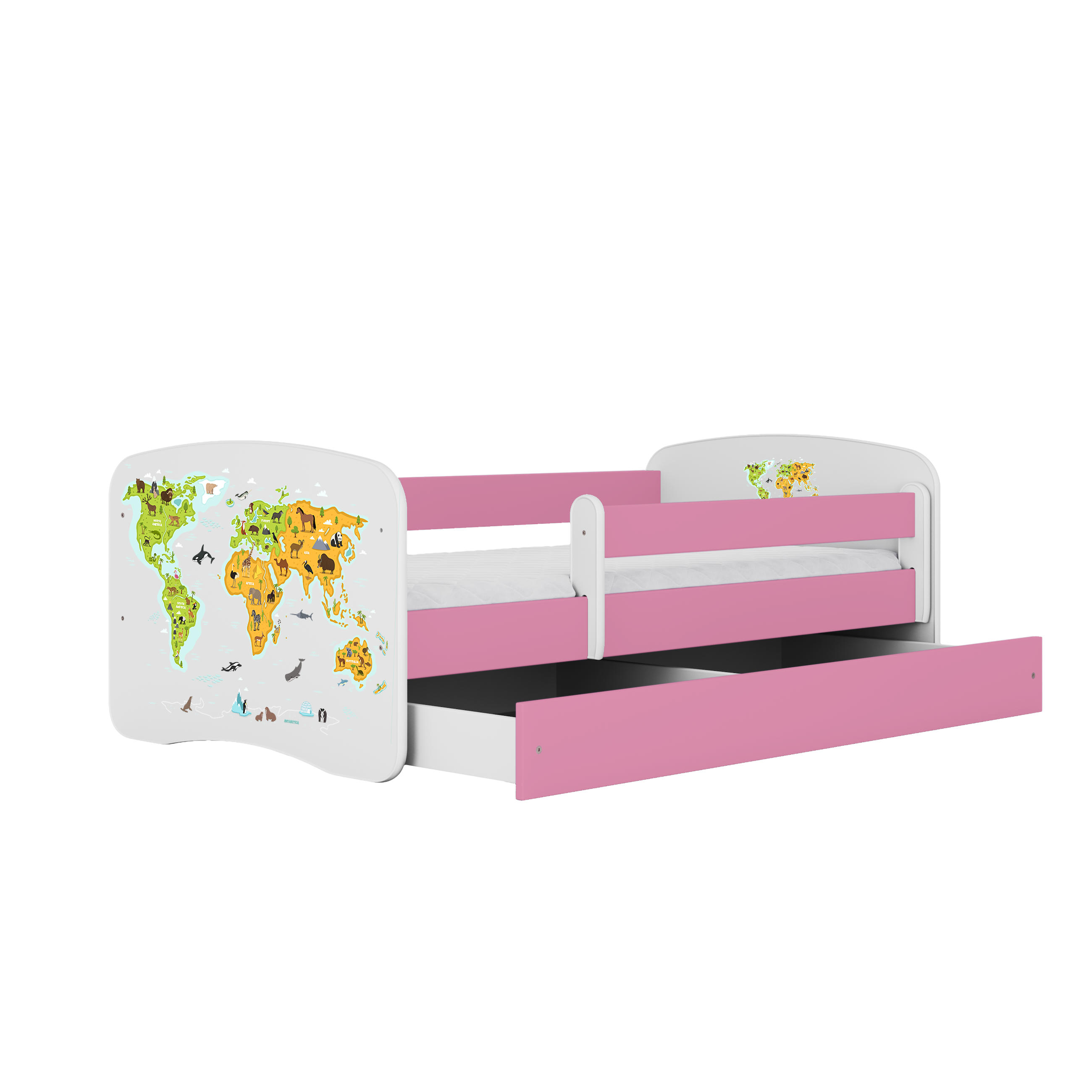 Thumbnail - Raumhirsch Furniture Kinderbett, Rosa, Holzwerkstoff, Holzwerkstoff, 1 Schubladen, 70x140 cm, Kinder- & Jugendzimmer, Ki...