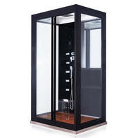 DAMPFDUSCHE LUXORY XL - Schwarz - Schwarz, Glas (90cm) - Home Deluxe