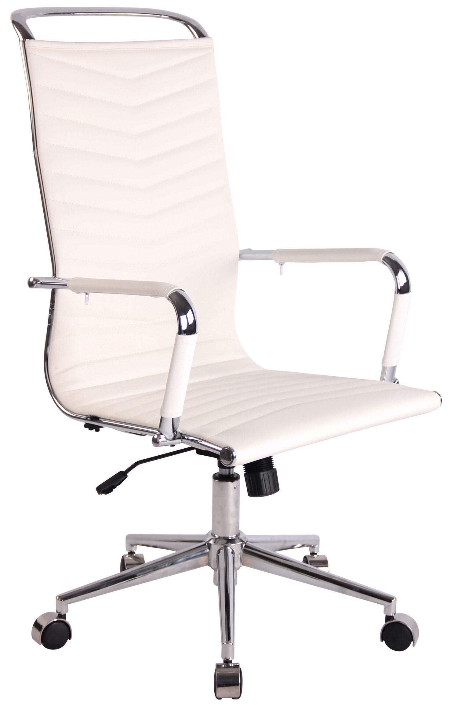 BÜROSTUHL Battle, Kunstleder Weiß - Weiß, Textil/Metall (57/120/65cm) - TPFLiving