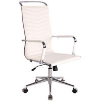 BÜROSTUHL Battle, Kunstleder Weiß - Weiß, Textil/Metall (57/120/65cm) - TPFLiving