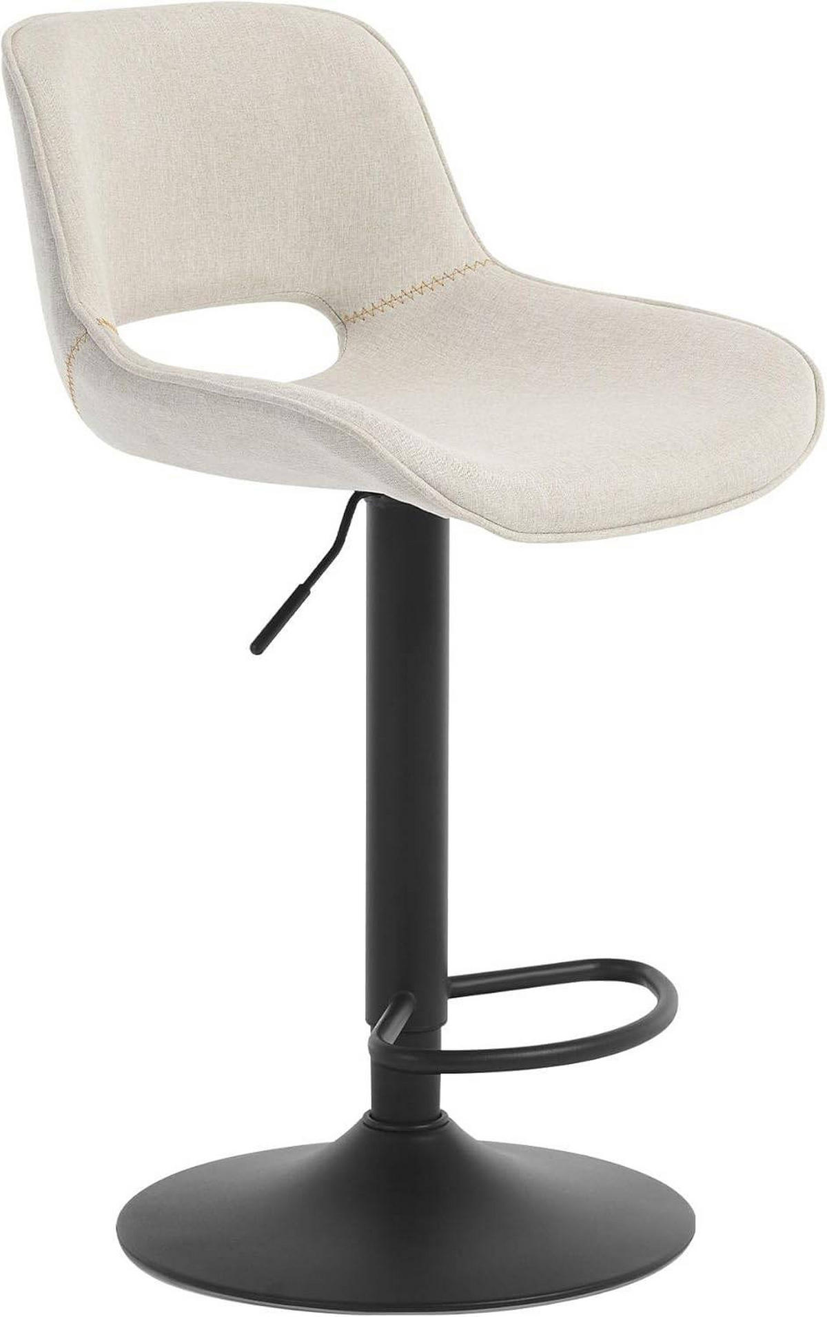 BARHOCKER höhenverstellbar, aus Metall - Beige, Textil/Metall (49/106/49cm) - Woltu