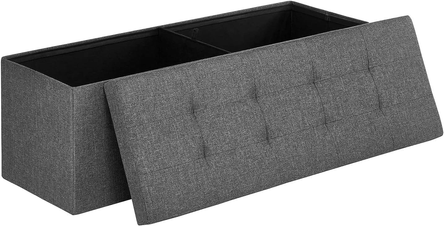 TRUHENBANK Dunkelgrau 110x38 cm mit Stauraum - Grau, Holzwerkstoff (110/38/38cm)