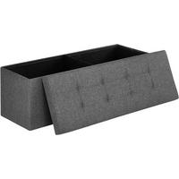 TRUHENBANK Dunkelgrau 110x38 cm mit Stauraum - Grau, Holzwerkstoff (110/38/38cm)