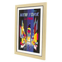 POSTER Times Square In New York A3 Rahmen Aus Hellem Holz - Beige, Papier (29.7/5/42cm) - Nacnic