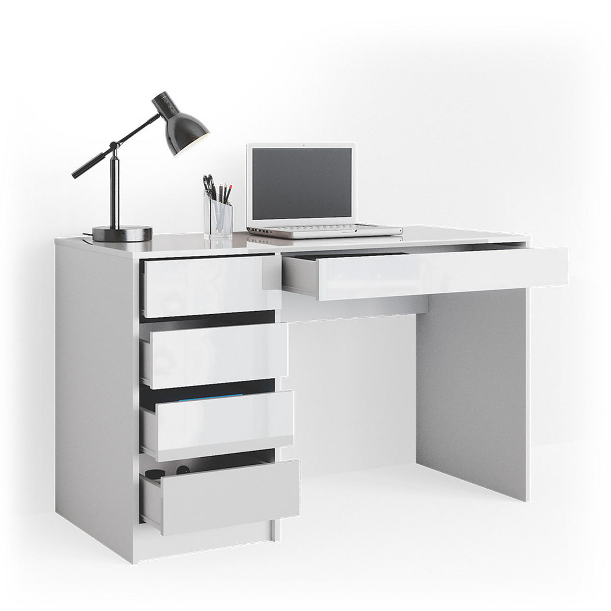 SCHREIBTISCH Sherry Weiß 120 cm - Weiß, Holzwerkstoff (120/55/75cm) - Vicco