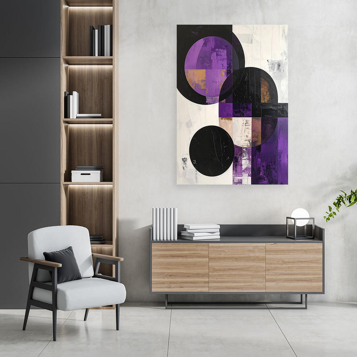 LEINWANDBILD 3D und geometrisch 80x120cm - Lila, Textil (80/120cm) - Feeby