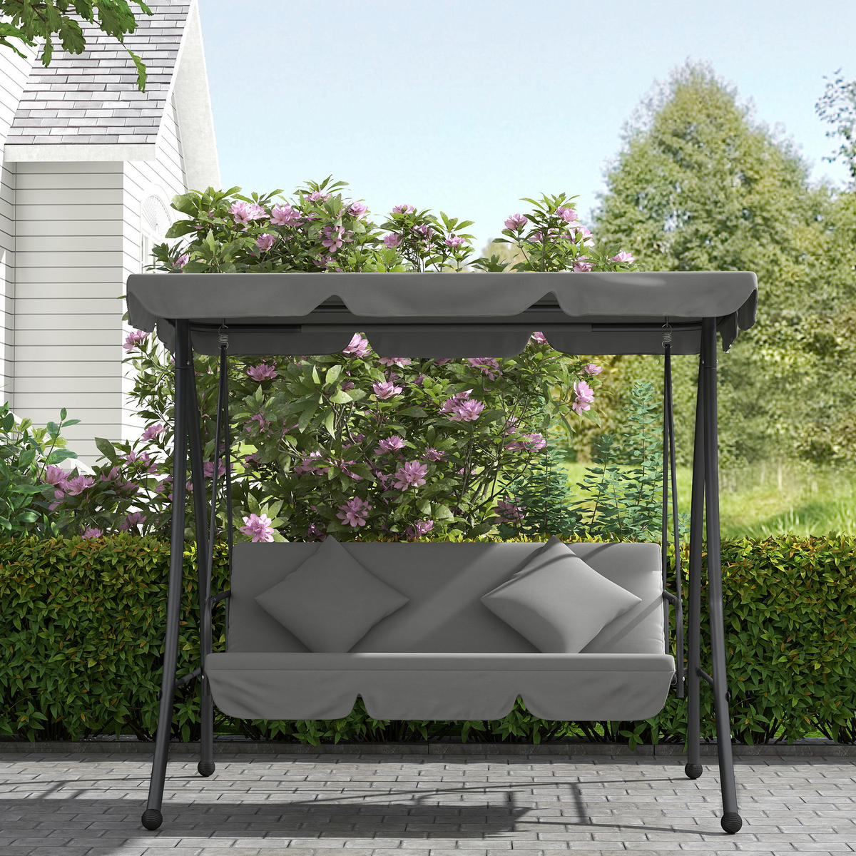 HOLLYWOODSCHAUKEL DE-15315 Hellgrau - Hellgrau, Metall (125/170/200cm) - ComfortXL