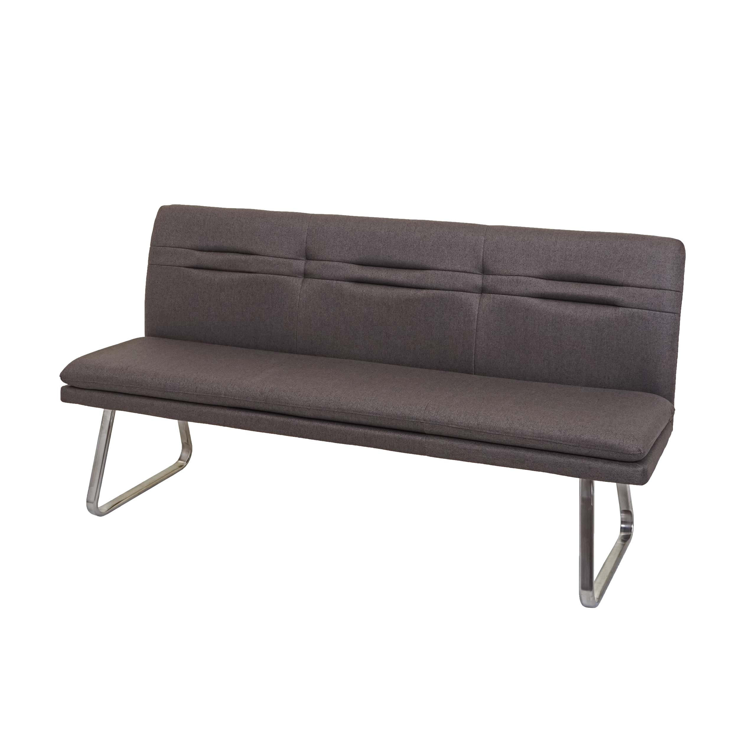 SITZBANK Dunkelbraun, Silber - Dunkelbraun/Silberfarben, Textil (180/90/59cm) - MCW