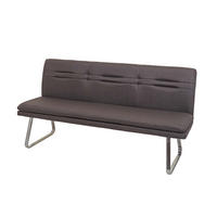 SITZBANK Dunkelbraun, Silber - Dunkelbraun/Silberfarben, Textil (180/90/59cm) - MCW