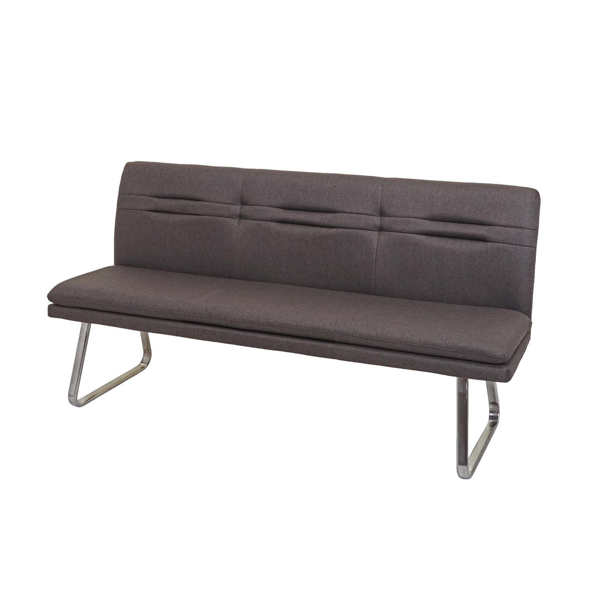 SITZBANK Dunkelbraun, Silber - Dunkelbraun/Silberfarben, Textil (180/90/59cm) - MCW