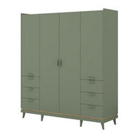 DREHTÜRENSCHRANK ACARA 190/214.5/57,4 cm 4-türig Grün - Grün, Holzwerkstoff (190/214.5/57.4cm) - MASSENO