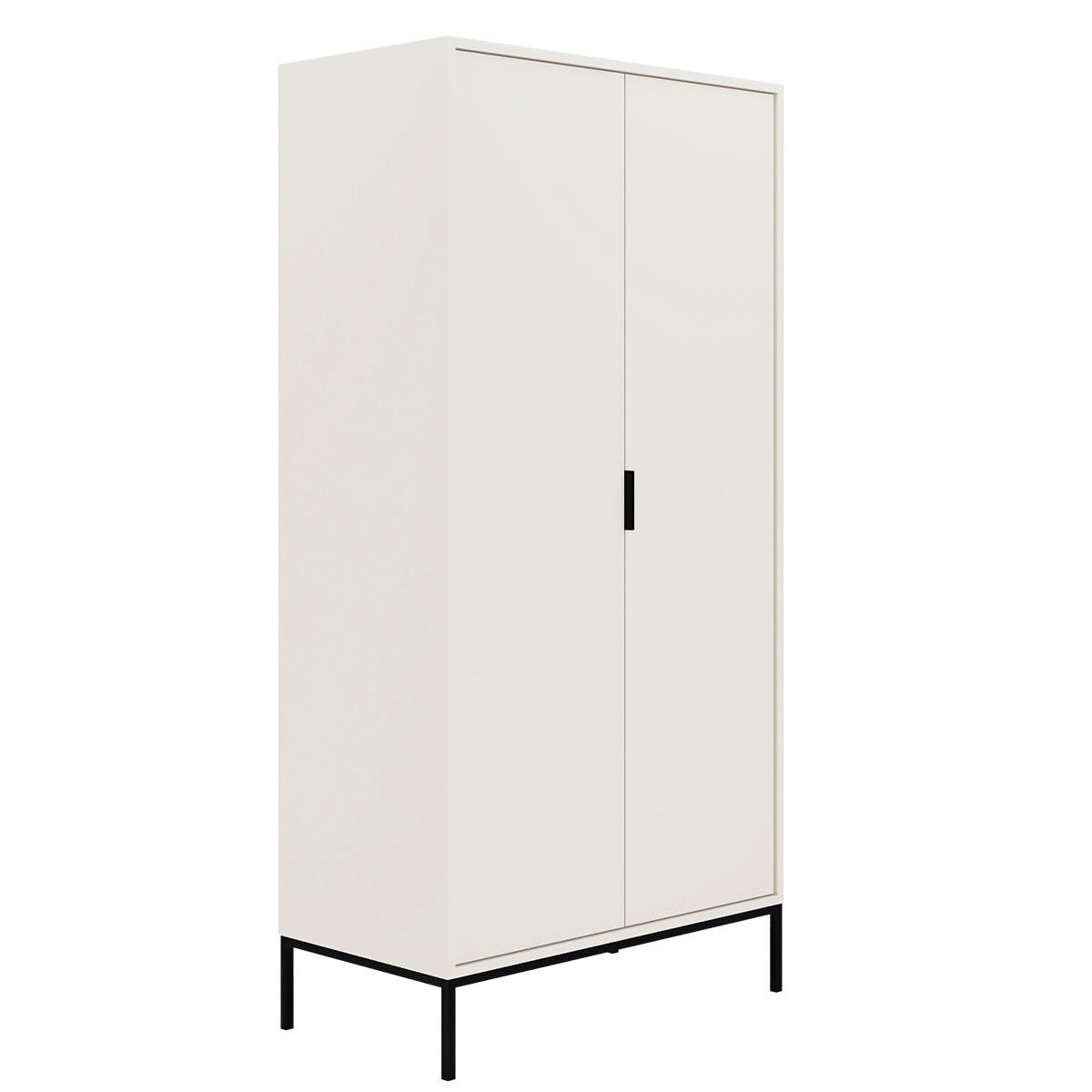 ORMAR 2 vrata Seattle Crno-bijelo - bijela, drvni materijal (100/205.4/55cm) - Petits-meubles