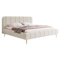 POLSTERBETT Slim XI mit Füße - Goldfarben/Creme, Holz/Holzwerkstoff (200/200cm) - MIRJAN24