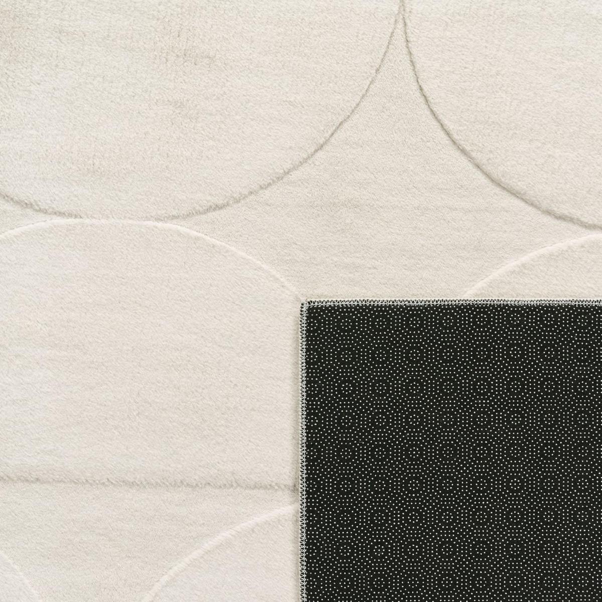 TEPPICH Kurzflor waschbar Unifarben Struktur Wohnzimmer schmutzabweisend Creme Rechteckig 80x150 - Creme, Textil (80/150cm) - KADIMA DESIGN