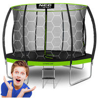 PROFILIERTES Gartentrampolin 12 ft/374 cm mit Innennetz - Grün, Metall (374/374cm)