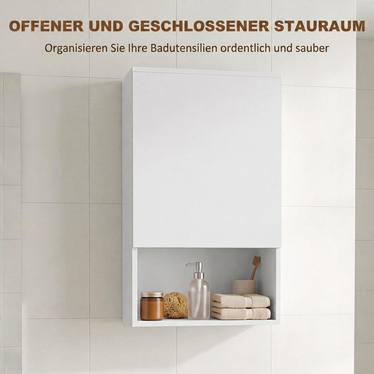 HÄNGESCHRANK Spanplatte Weiß - Weiß, Holzwerkstoff (27/77/40cm) - HOMCOM
