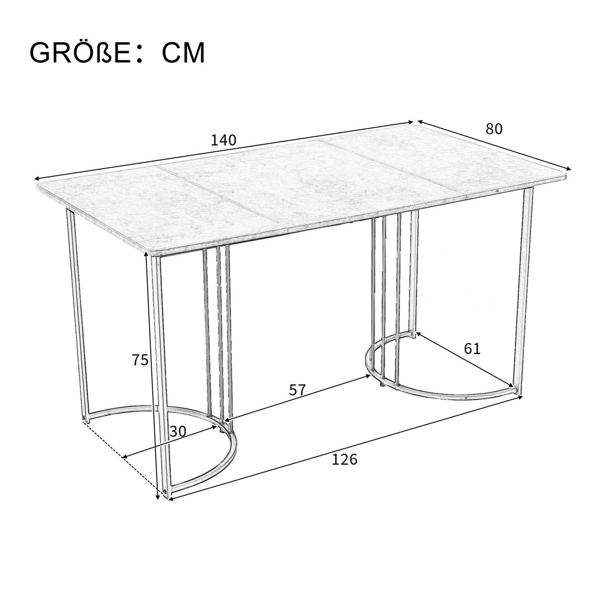 ESSTISCH 140/80/75 cm Weiß - Weiß, Holz (140/80/75cm) - Urban Meuble