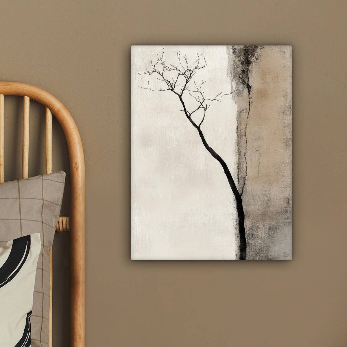 LEINWANDBILD Wabi sabi - Pflanze - Beige 30x40 cm - Taupe, Textil (30/40cm) - MuchoWow