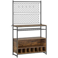 KÜCHENREGAL Spanplatte Metall Rustikal-Braun - Braun, Metall (38/165/96.5cm) - HOMCOM