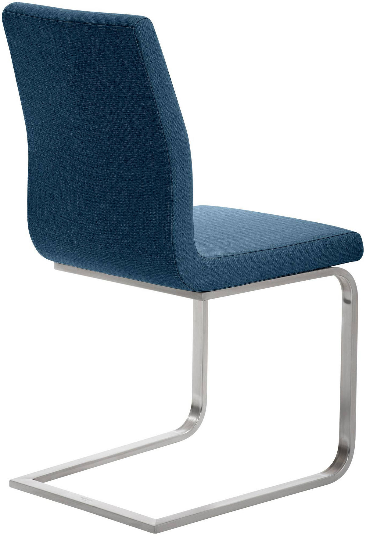 SCHWINGSTUHL Stoff Blau - Blau/Edelstahlfarben, Textil/Metall (40/90/50cm) - CLP