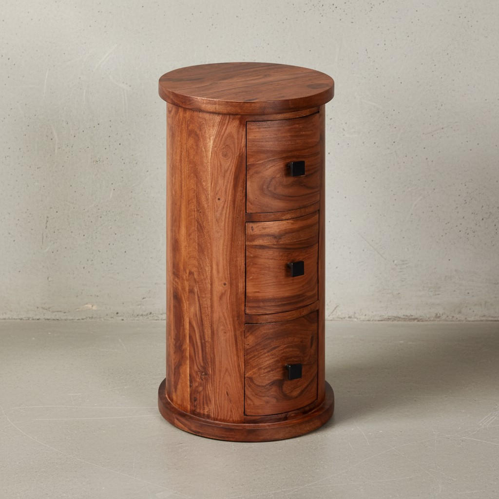 KOMMODE – Massivholz, 3 Schubladen, rustikal - Braun, Holz/Metall (35/65/35cm) - KADIMA DESIGN