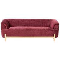 3-SITZER-SOFA Chenillegewebe Burgunderrot Alnor - Dunkelrot, Textil (205/67/85cm) - Beliani