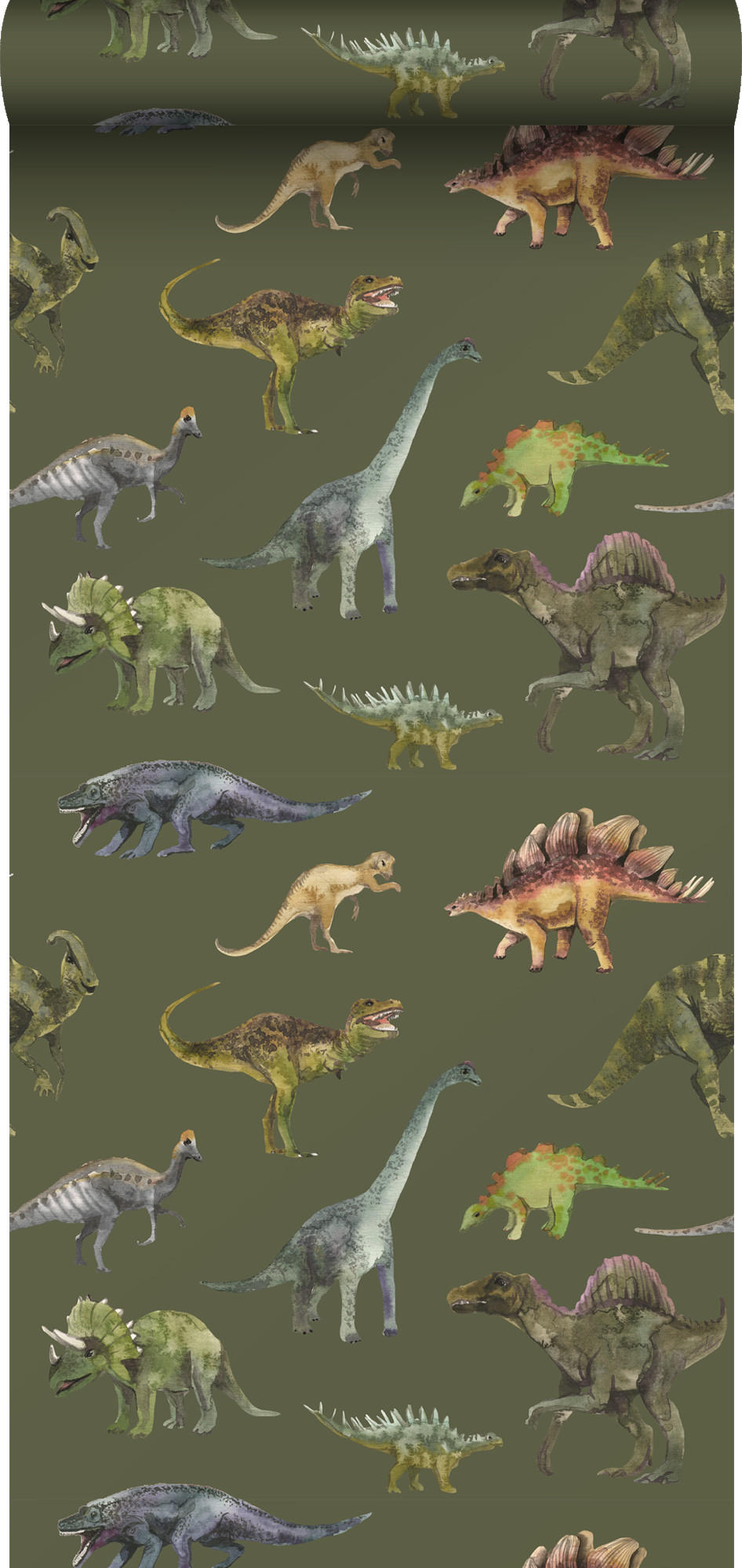TAPETE Dinosaurier 50 x 900 cm - Grün, Papier (50/0.1cm) - Sanders & Sanders