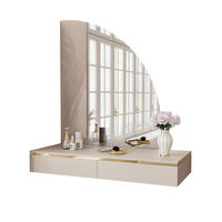 SCHMINKTISCH AURORA-Q in KASCHMIR mit Spiegel - Kaschmir, Holzwerkstoff (102/105/44cm) - Lookway