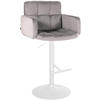 BARHOCKER Samt grau - Weiß/Grau, Textil/Metall (60/93/56cm) - CLP