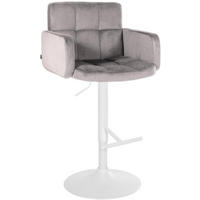 BARHOCKER Samt grau - Weiß/Grau, Textil/Metall (60/93/56cm) - CLP