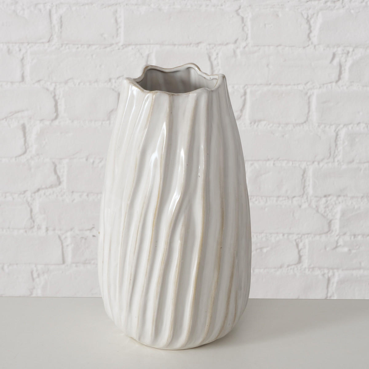 KERAMIKVASE Nanny 25,5 cm - Weiß, Keramik (25.5cm) - Boltze Home