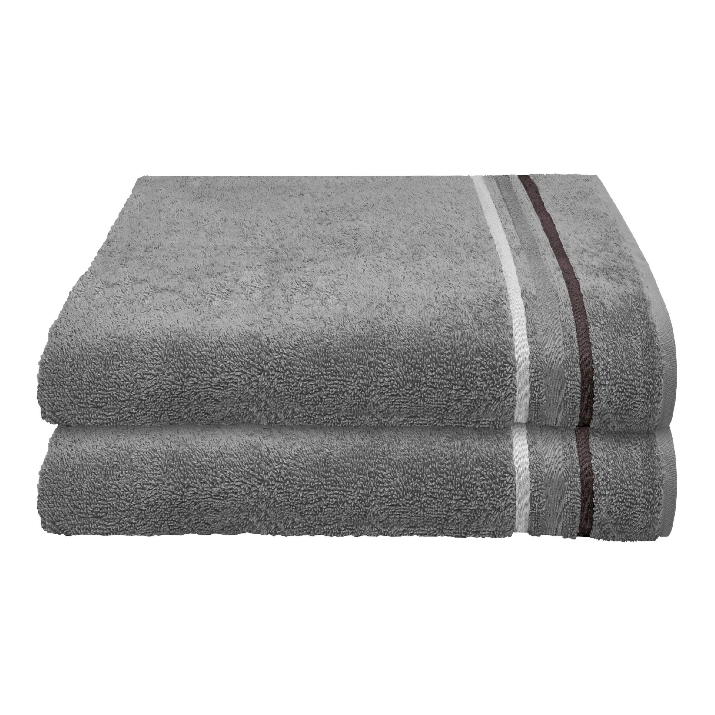 DUSCHTUCHSET Skyline Color - 2-teilig - 70 x 140 cm - Dunkelgrau - Dunkelgrau, Textil (70/140cm) - SCHIESSER