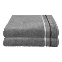 DUSCHTUCHSET Skyline Color - 2-teilig - 70 x 140 cm - Dunkelgrau - Dunkelgrau, Textil (70/140cm) - SCHIESSER