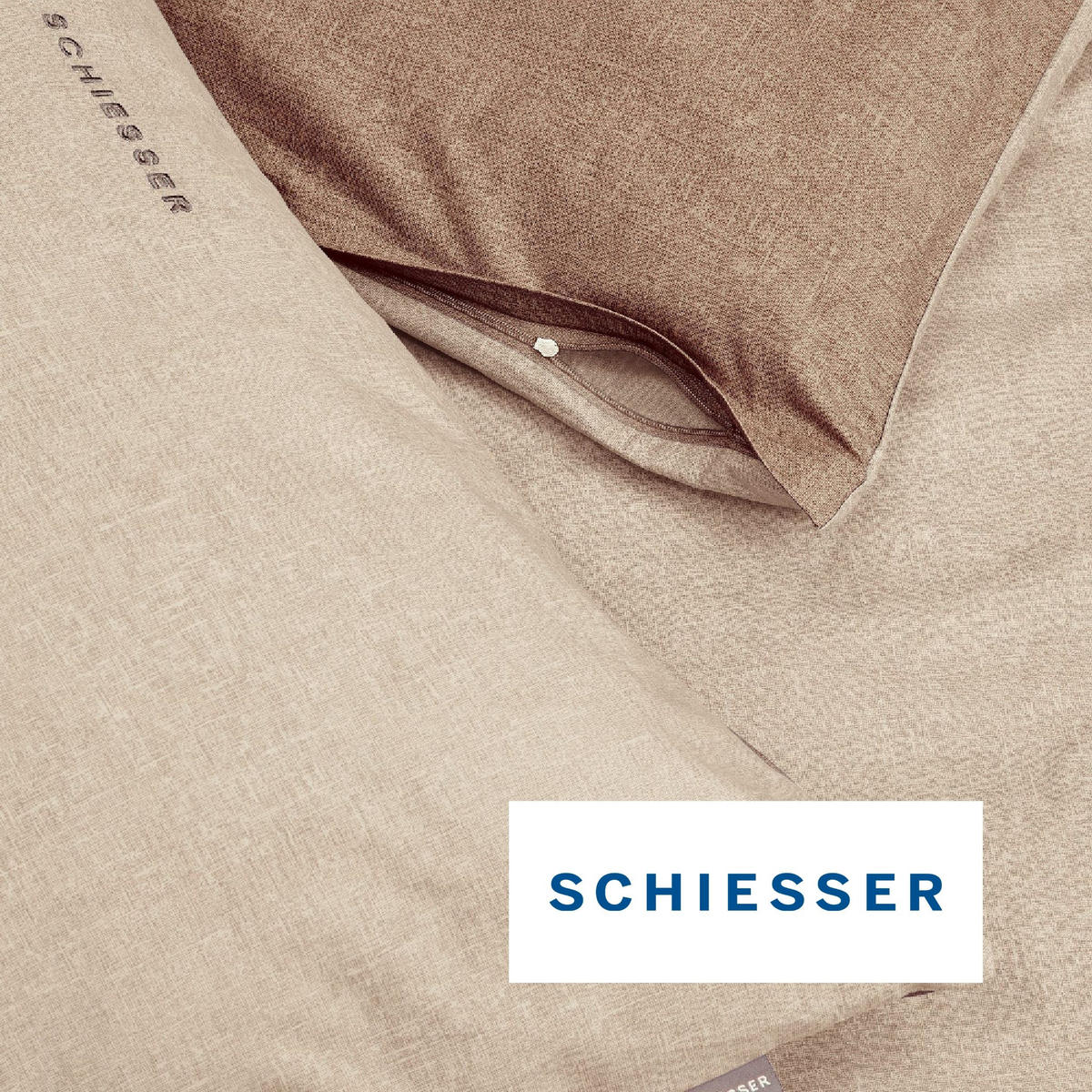 BETTWÄSCHESET Doubleface Renforcé 2-teilig 135x200 cm Sand - Sandfarben, Textil (135/200cm) - SCHIESSER