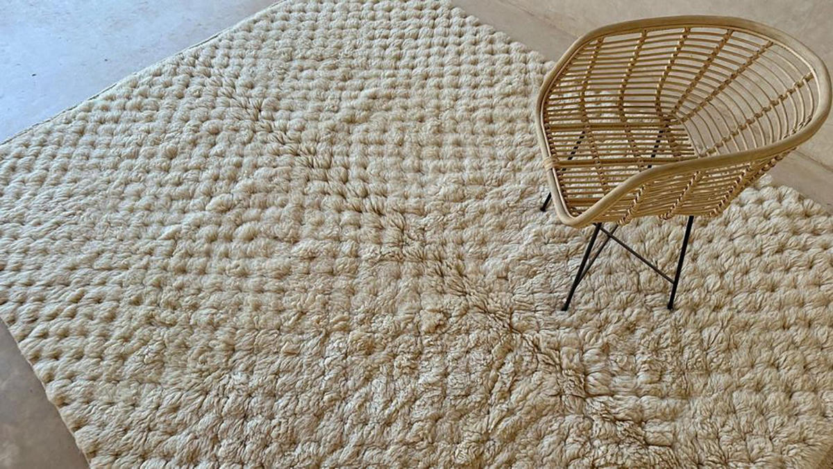 BERBERTEPPICH aus Marokko aus reiner Wolle 200x 300 cm - Beige, Naturmaterialien (200/300cm) - AFK Living