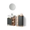 BADMÖBEL-SET Marano Anthrazit 3 Teile, mit Midischrank - Anthrazit/Sonoma Eiche, Holzwerkstoff (35/65/60cm) - Livinity®