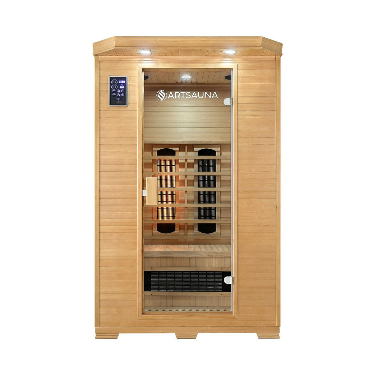 INFRAROTKABINE Oslo mit Triplex-Heizsystem & Hemlockholz - Naturfarben, Holz (120/190/100cm) - Artsauna
