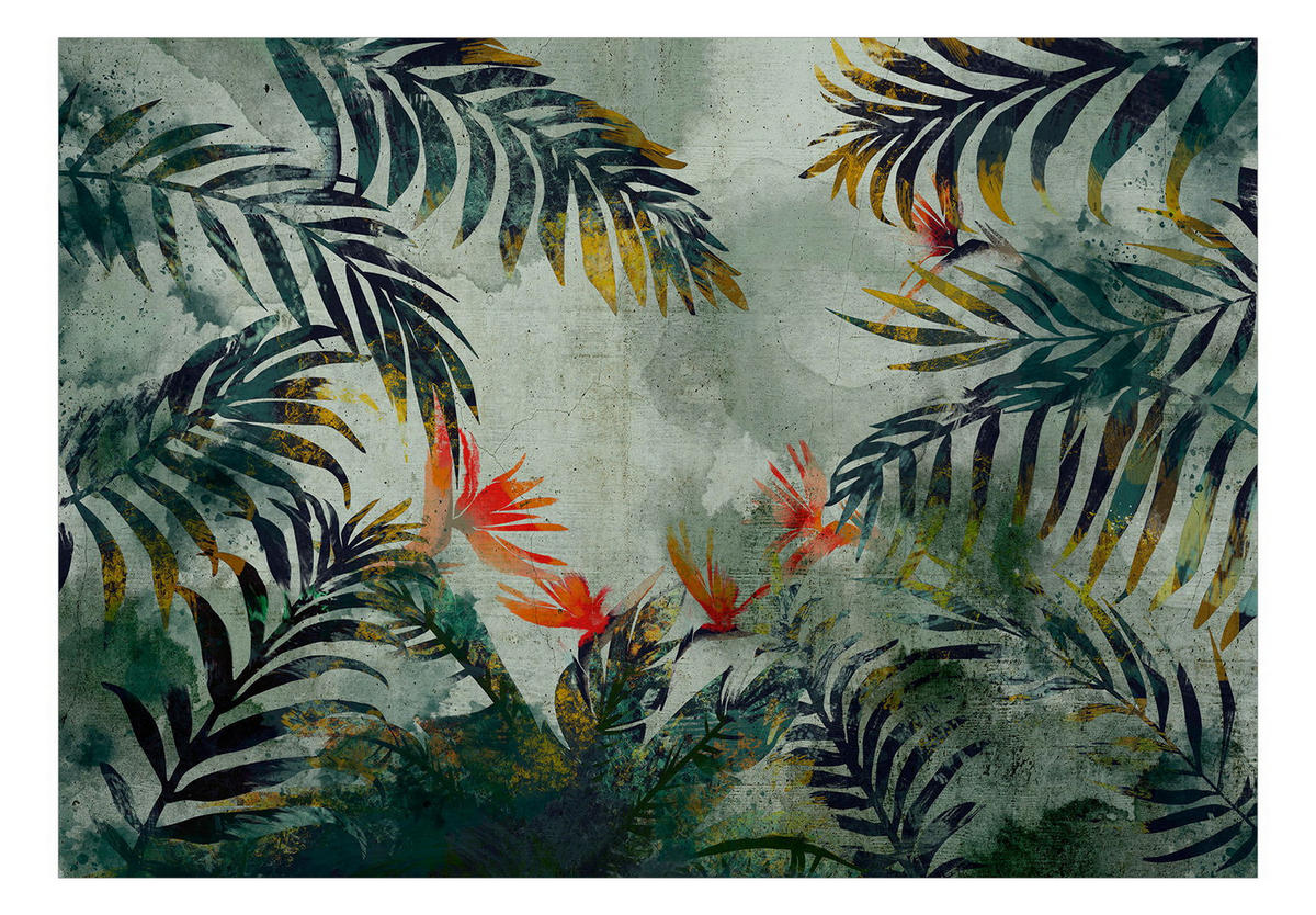 SELBSTKLEBENDE FOTOTAPETE 245/175 cm - Grau/Grün, Kunststoff/Textil (245/1cm) - KUNSTLOFT