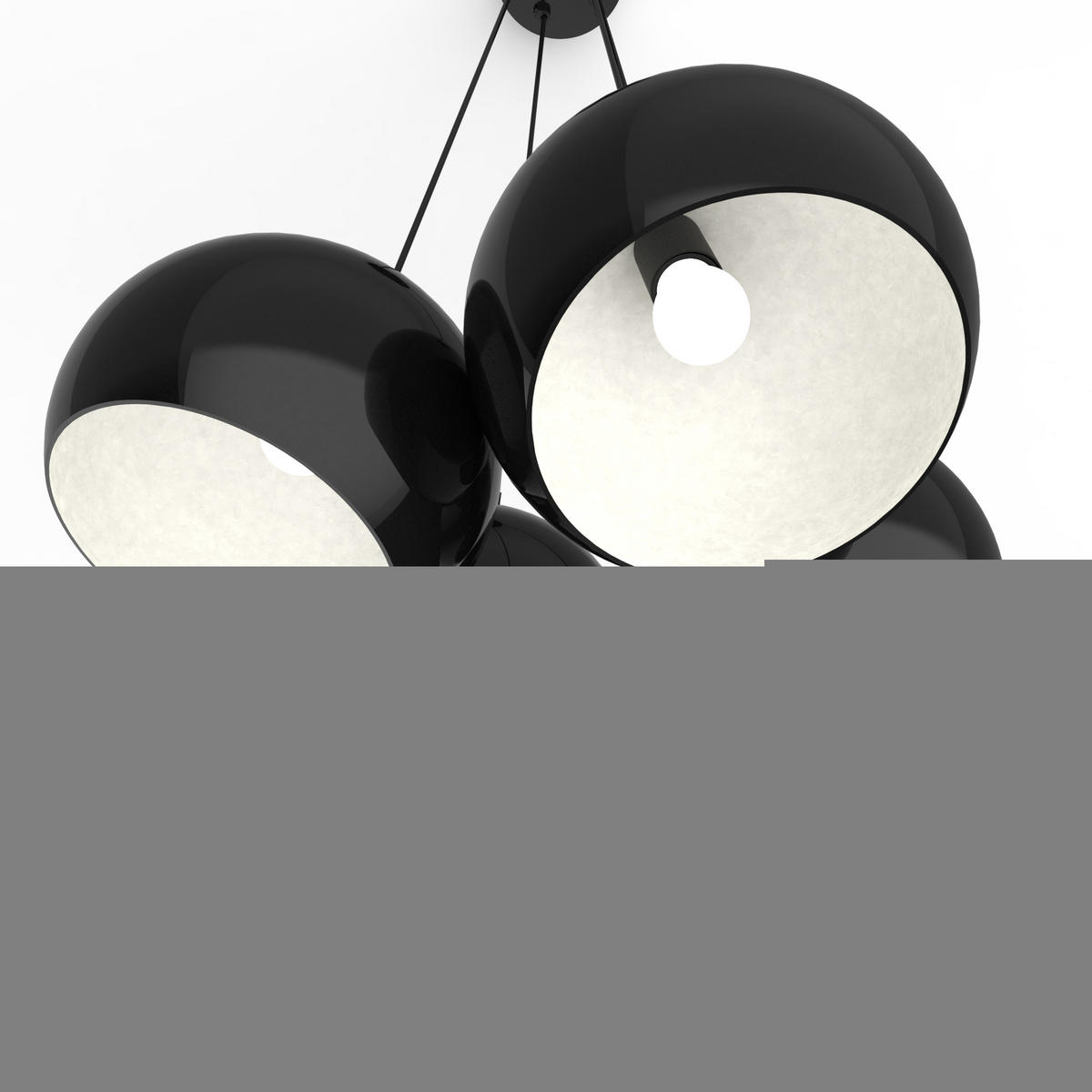 HÄNGELEUCHTE Joe X4 - Schwarz, Metall (25/25/20cm) - Lumicom
