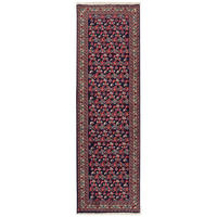 LÄUFER Orient handgeknüpft Assadabad Blau 236/72 cm Schurwolle - Blau, Textil (72/236cm) - Looma