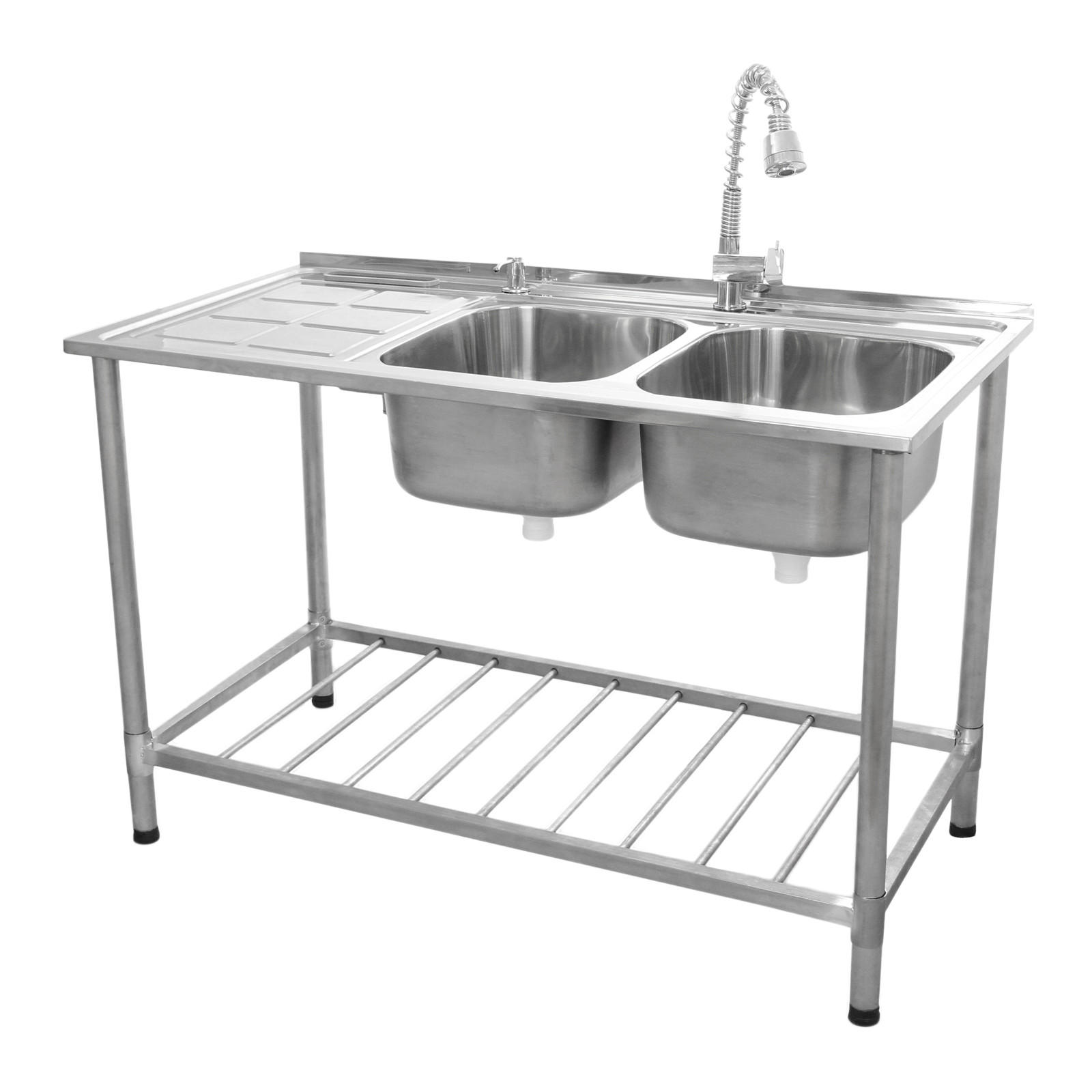 GASTROSPÜLE - Abtropffläche Links - Alufarben, Metall (120/1/60cm) - Monstershop