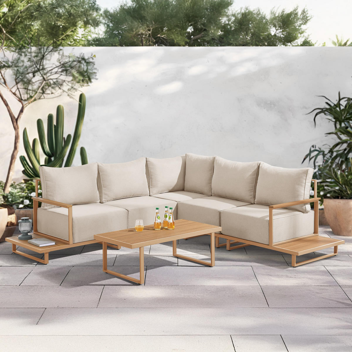 GARTENLOUNGE Malibu modular Beige - Beige, Metall - SVITA