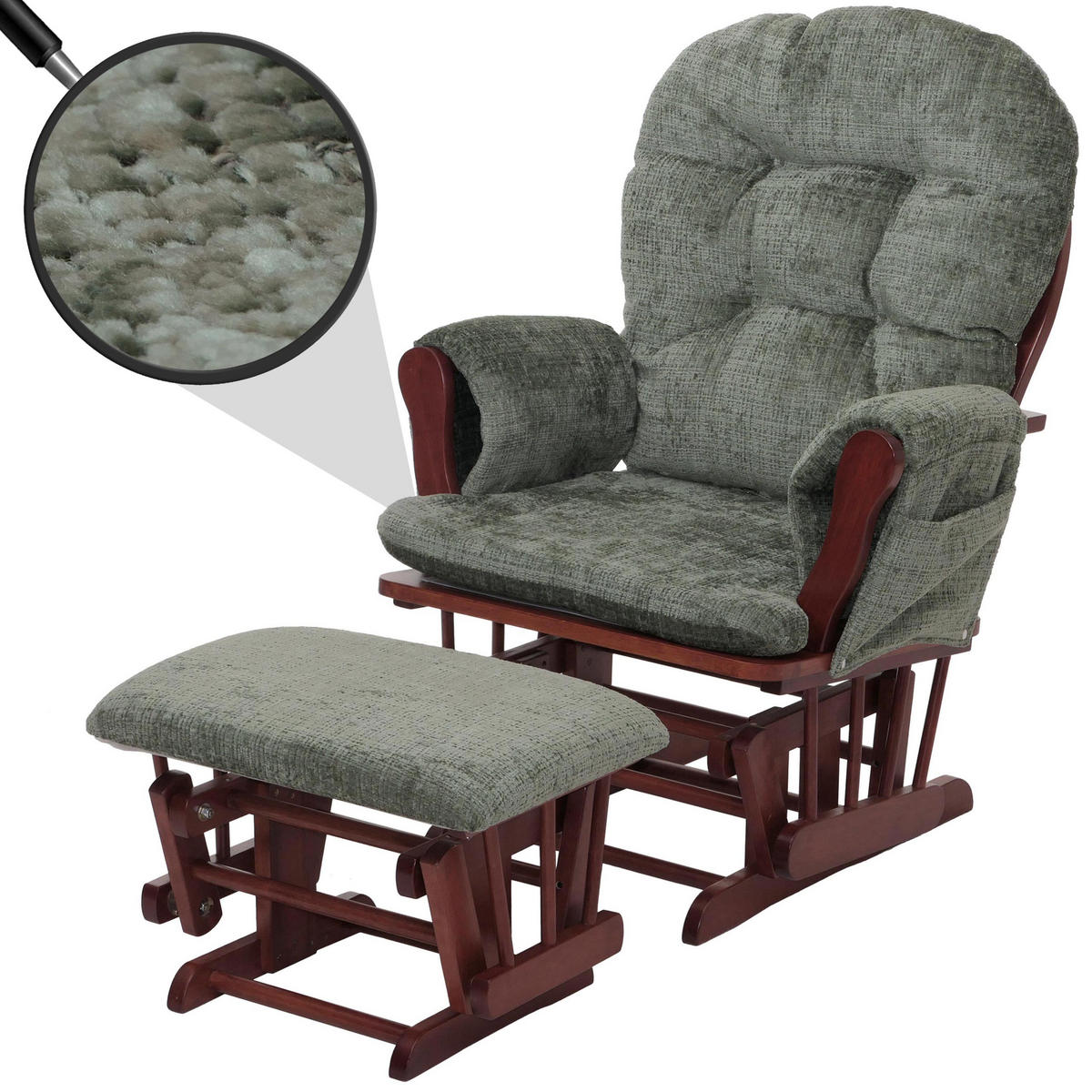 RELAXSESSEL Grün, Braun - Braun/Grün, Textil (75/100/71cm) - MCW
