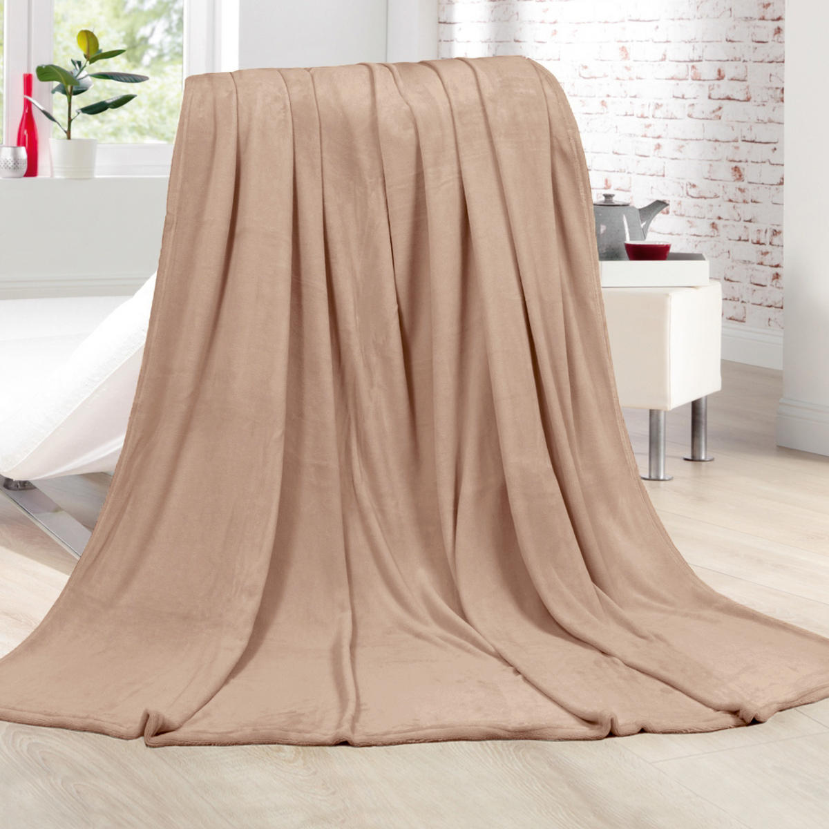 KUSCHELDECKE mit Cashmere Touch 150x200 cm Camel - Haselnussfarben, Textil (150/200cm)