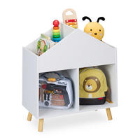 KINDERREGAL - Weiß, Holz/Holzwerkstoff (60/67/30cm) - Relaxdays