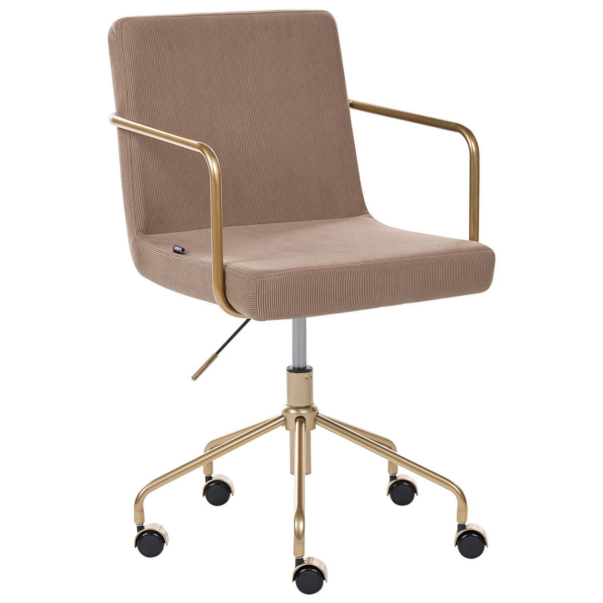 BÜROSTUHL Cord Hellbraun Trinity - Hellbraun, Textil (60/87/60cm) - Beliani