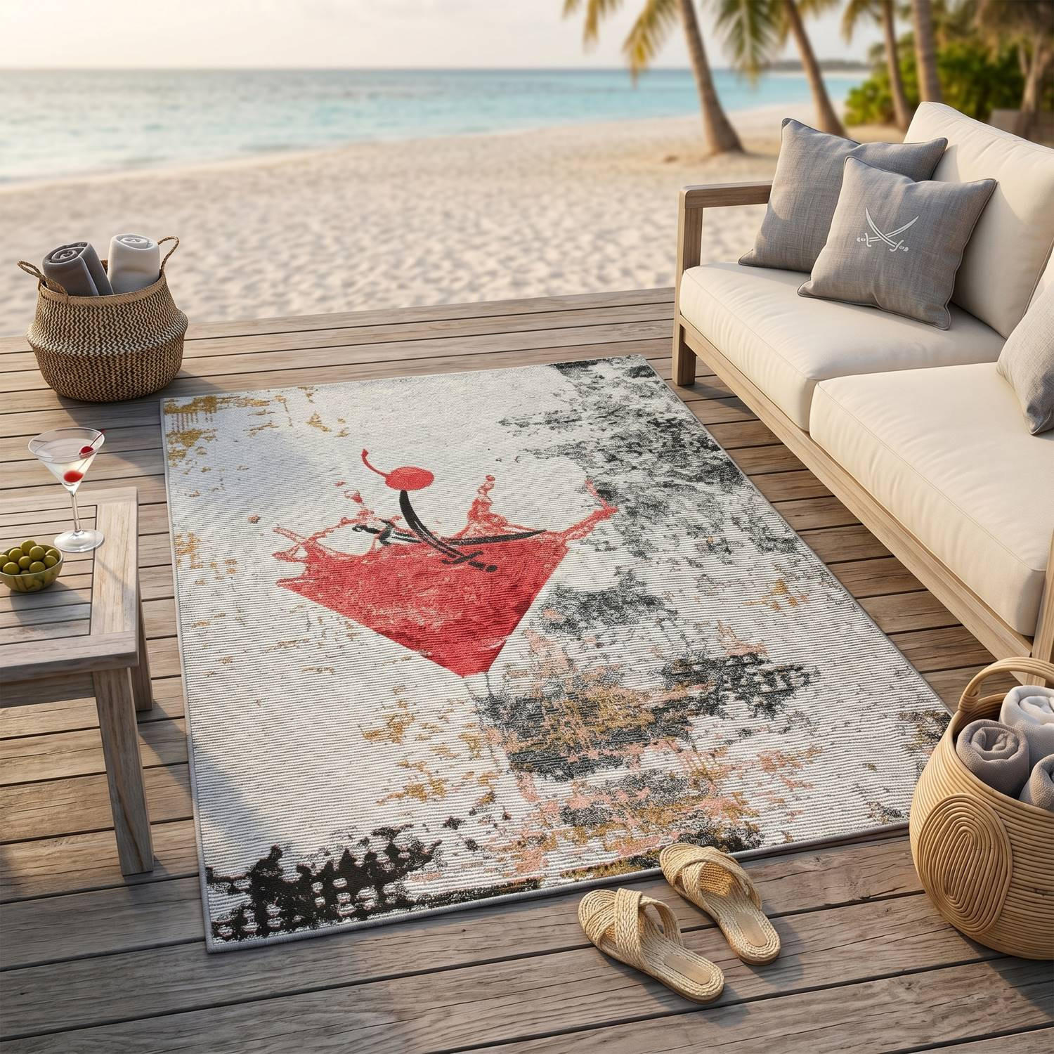 Sansibar Sylt Outdoorteppich Rot 80x165 cm
