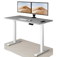 SCHREIBTISCH Elektrisch Höhenverstellbarer HomeOne 140x70cm Weiß/Grau mit Memory-Funktion, Anti-Kollisions Technologie - Weiß/Grau, Holzwerkstoff (70/140/72cm) - Desktronic