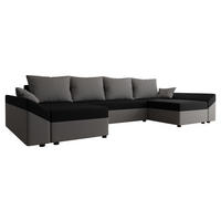 WOHNLANDSCHAFT Dante U - Schwarz/Grau, Holz/Kunststoff (310/82/140cm) - MIRJAN24